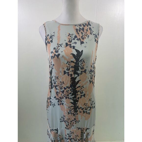 Reiss Gray Floral Asymmetrical Dress Size 4 - Picture 5 of 11